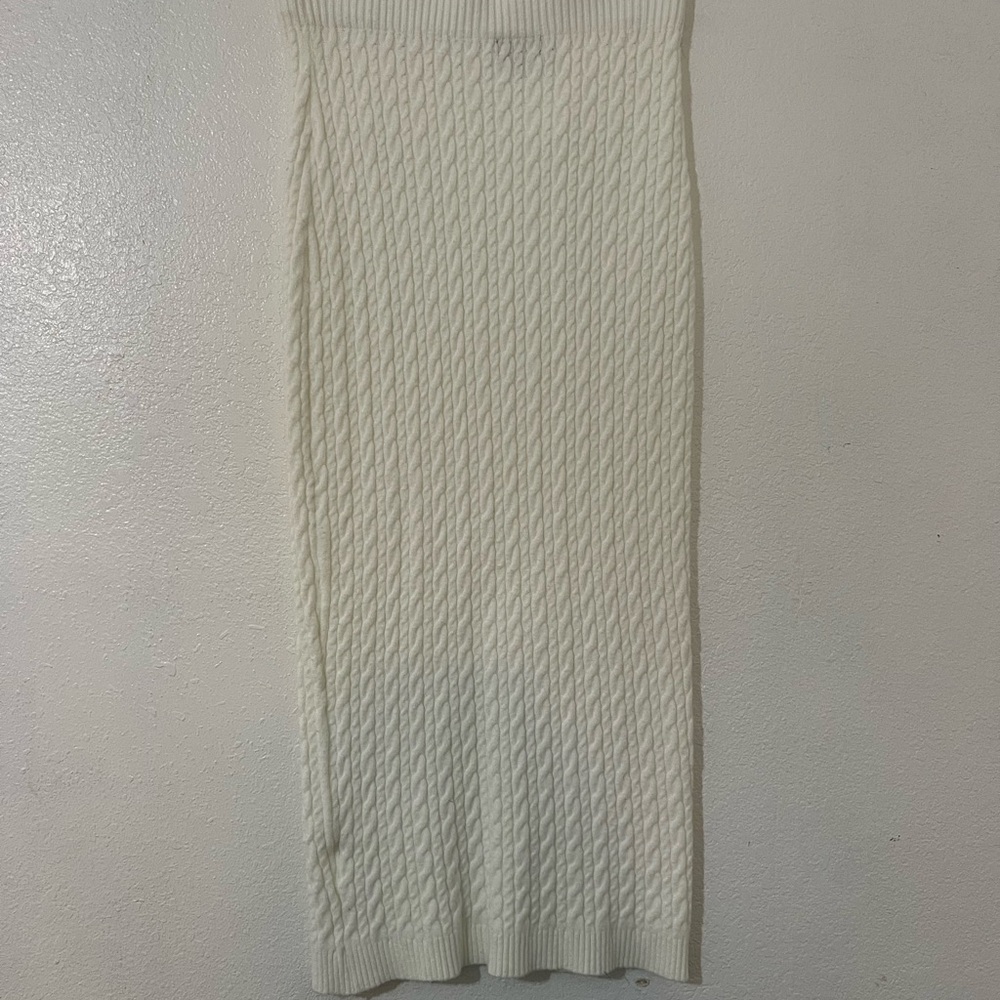 High Waist | Cream | Ribbed Maxi Pencil Skirt | Sz L  NWOT - Picture 4 of 9